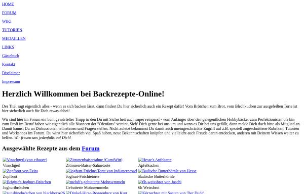 Vorschau von www.backrezepte-online.de, Backrezepte-Online