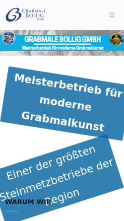Vorschau der mobilen Webseite www.grabmale-bollig.de, Grabmale Bollig GmbH