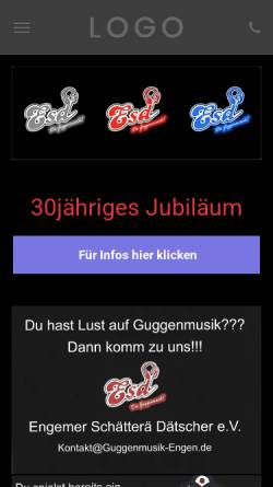 Vorschau der mobilen Webseite www.guggenmusik-engen.de, Engener Schätterä Dätscher e.V.