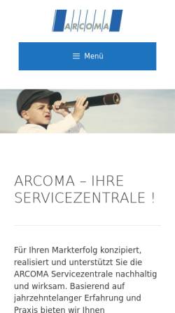 Vorschau der mobilen Webseite arcoma.ch, Arcoma Promotion AG