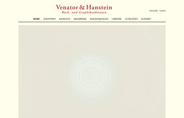 Vorschau von www.venator-hanstein.de, Venator & Hanstein, Kölner Buch- und Graphikauktionen