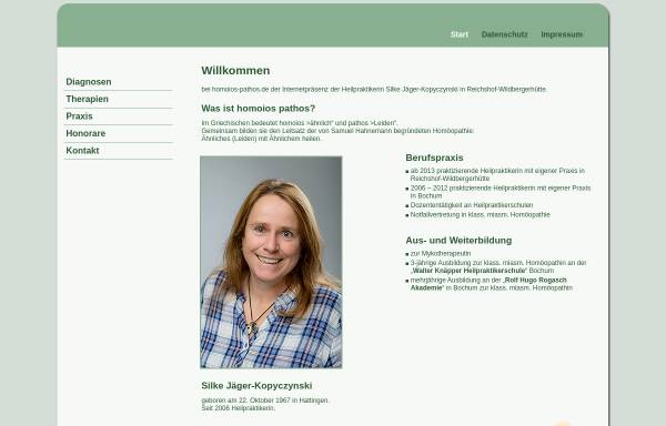 Vorschau von www.homoios-pathos.de, Silke Jäger, Heilpraktikerin