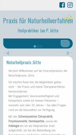 Vorschau der mobilen Webseite www.naturheilpraxis-juette.de, Jan P. Jütte, Heilpraktiker und Dipl.-Geogr.