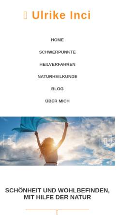 Vorschau der mobilen Webseite heilpraktikerin-wuppertal.de, Ulrike Inci, Heilpraktikerin