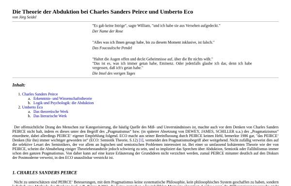 Charles Sanders Peirce und Umberto Eco