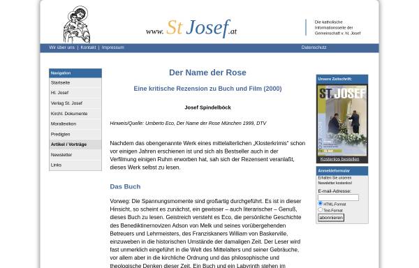 Vorschau von www.stjosef.at, Umberto Eco: Der Name der Rose