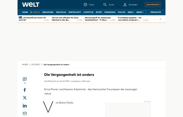 Vorschau von www.welt.de, Die Vergangenheit ist anders