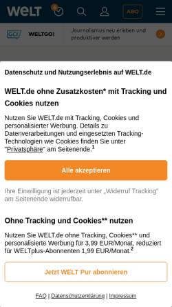 Vorschau der mobilen Webseite www.welt.de, Die Vergangenheit ist anders