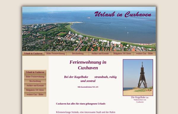 Vorschau von www.cuxhaven.wscholz.com, Ferienwohnung bei der Kugelbake, Familie Scholz