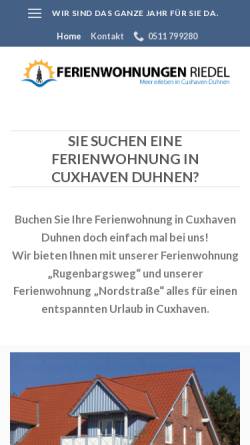 Vorschau der mobilen Webseite www.cuxfewo.de, Ferienwohnungen, Ch. Riedel