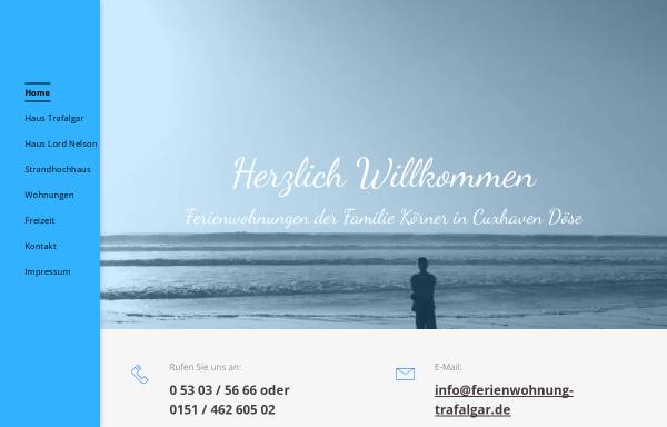 Vorschau von www.ferienwohnung-trafalgar.de, Ferienwohnungen Familie Körner