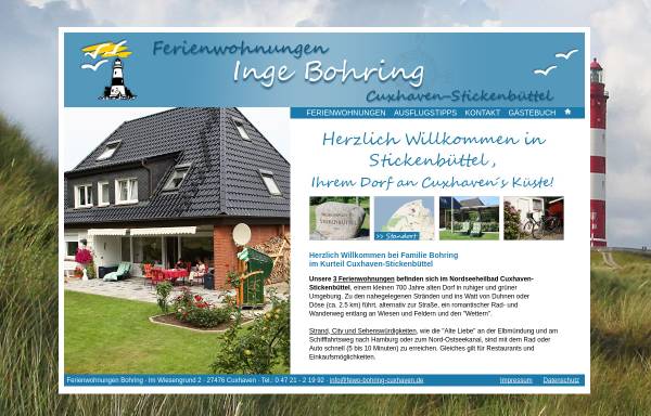 Vorschau von www.fewo-bohring-cuxhaven.de, Ferienwohnungen, Inge Bohring