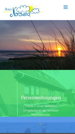 Vorschau der mobilen Webseite www.fock-cuxhaven.de, Haus Nordwind, Familie Fock