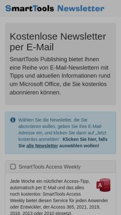 Vorschau der mobilen Webseite www.smarttools.de, Access Weekly