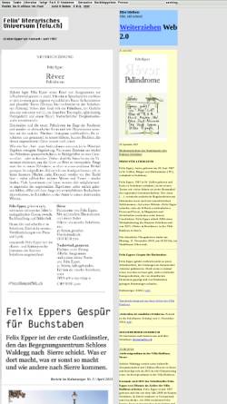 Vorschau der mobilen Webseite www.felu.ch, Felix Eppers Literarisches Universum