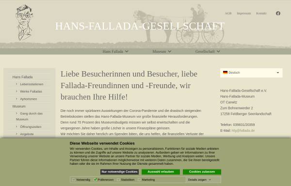 Vorschau von www.fallada.de, Hans Fallada-Homepage