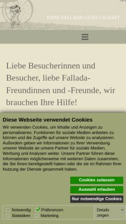Vorschau der mobilen Webseite www.fallada.de, Hans Fallada-Homepage