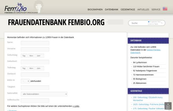Vorschau von www.fembio.org, FemBio: Frau der Woche - Louise Farrenc