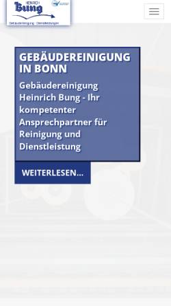 Vorschau der mobilen Webseite www.gebaeudereinigung-bung.de, Gebäudereinigung Heinrich Bung