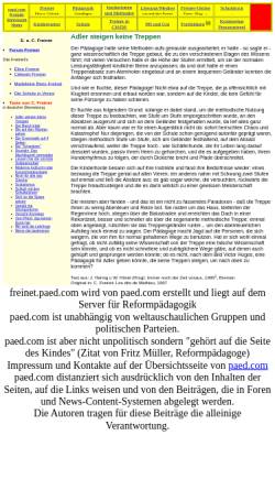 Vorschau der mobilen Webseite www.freinet.paed.com, freinet.paed.com - Célestin Freinet: pädagogische Texte