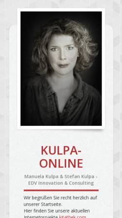 Vorschau der mobilen Webseite www.kulpa-online.com, Kulpa-Online