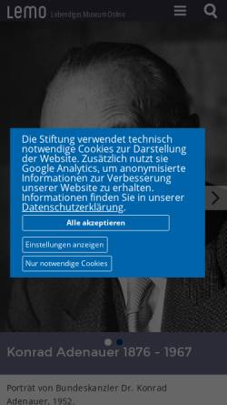 Vorschau der mobilen Webseite www.hdg.de, Konrad Adenauer - Deutsches Historisches Museum