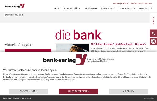 Vorschau von www.die-bank.de, Die Bank - Zeitschrift für Bankpolitik und Praxis