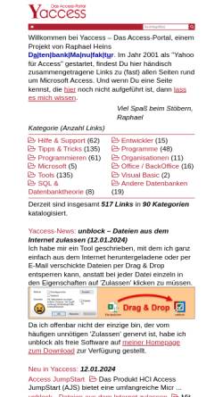 Vorschau der mobilen Webseite www.yaccess.de, Yaccess - Das Access-Portal