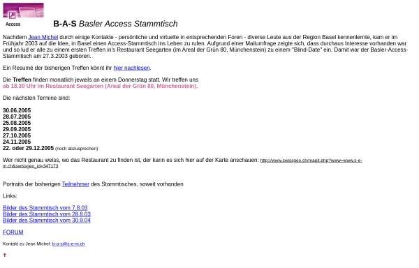 Vorschau von www.s-e-m.ch, B-A-S Basler Access Stammtisch
