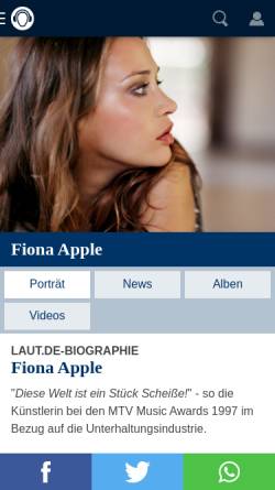 Vorschau der mobilen Webseite www.laut.de, WORT.LAUT: Fiona Apple