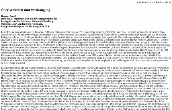 Vorschau von www.luise-berlin.de, Über Wahrheit und Verdrängung - Rezension von Reinhard Mocek