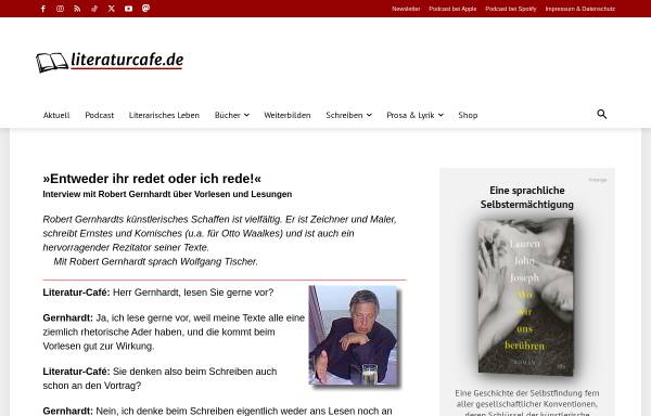 Vorschau von www.literaturcafe.de, Interview mit Robert Gernhardt