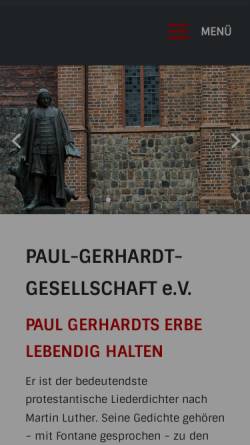 Vorschau der mobilen Webseite www.paul-gerhardt-gesellschaft.de, Paul-Gerhardt-Gesellschaft, Berlin