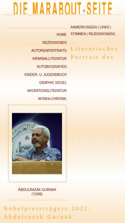 Vorschau der mobilen Webseite www.marabout.de, Abdulrazak Gurnah