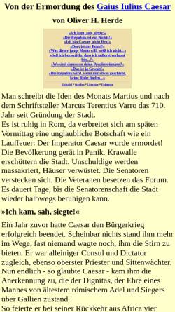Vorschau der mobilen Webseite ohher.de, Caesars Ermordung