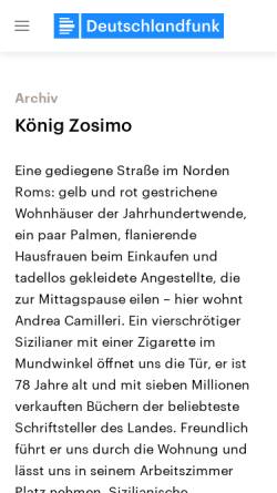 Vorschau der mobilen Webseite www.deutschlandfunk.de, König Zosimo