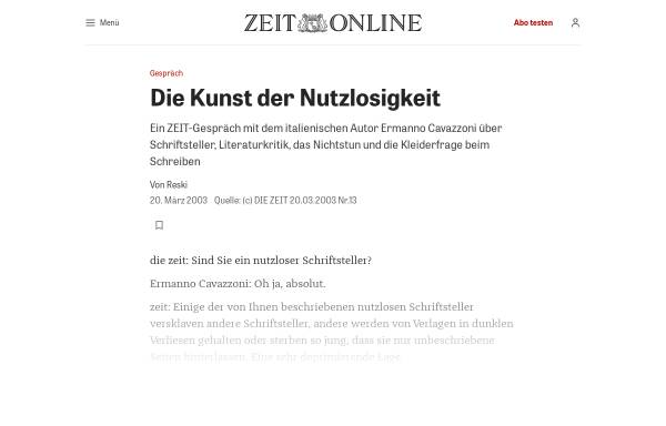 Vorschau von www.zeit.de, Die Kunst der Nutzlosigkeit