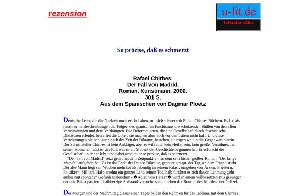 Vorschau von www.u-lit.de, Rafael Chirbes: Der Fall von Madrid