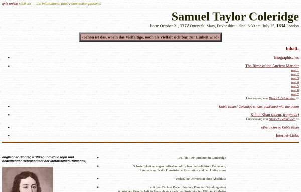 Vorschau von www.lyrik.ch, Coleridge, Samuel Taylor