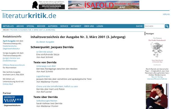 Vorschau von www.literaturkritik.de, Literaturkritik