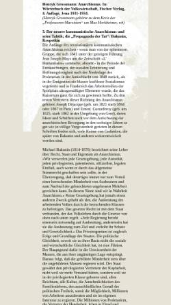 Vorschau der mobilen Webseite marx-forum.de, Michail Bakunin: Propaganda der Tat