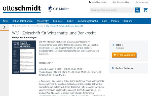 Vorschau von www.wmrecht.de, WM Wirtschafts- und Bankrecht