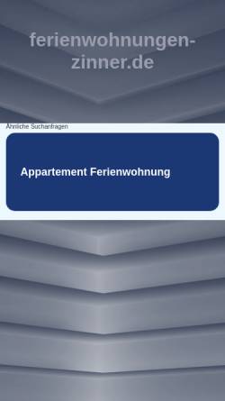 Vorschau der mobilen Webseite www.ferienwohnungen-zinner.de, Ferienwohnungen Zinner