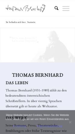 Vorschau der mobilen Webseite thomasbernhard.at, Internationale Thomas-Bernhard-Gesellschaft