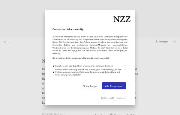 Vorschau von www.nzz.ch, Nachgedanken zu Leben und Kunst