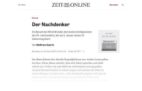 Vorschau von www.zeit.de, Der Nachdenker