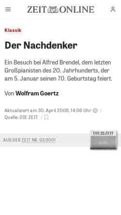 Vorschau der mobilen Webseite www.zeit.de, Der Nachdenker