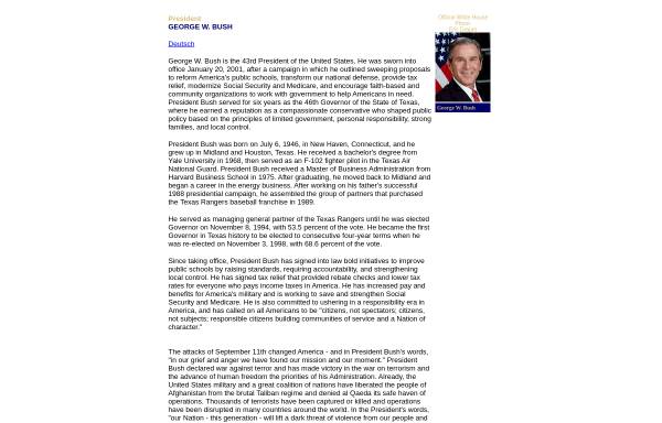 Vorschau von usa.usembassy.de, U.S. Embassy Information Resource Center - George W. Bush Biografie
