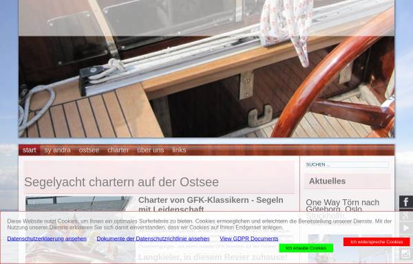 Vorschau von www.classic-yachtcharter.de, Klassik Yachtcharter