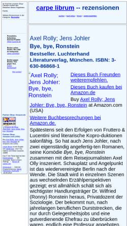 Vorschau der mobilen Webseite rezensionen.literaturwelt.de, Jens Johler/Axel Olly: Bye, bye, Ronstein